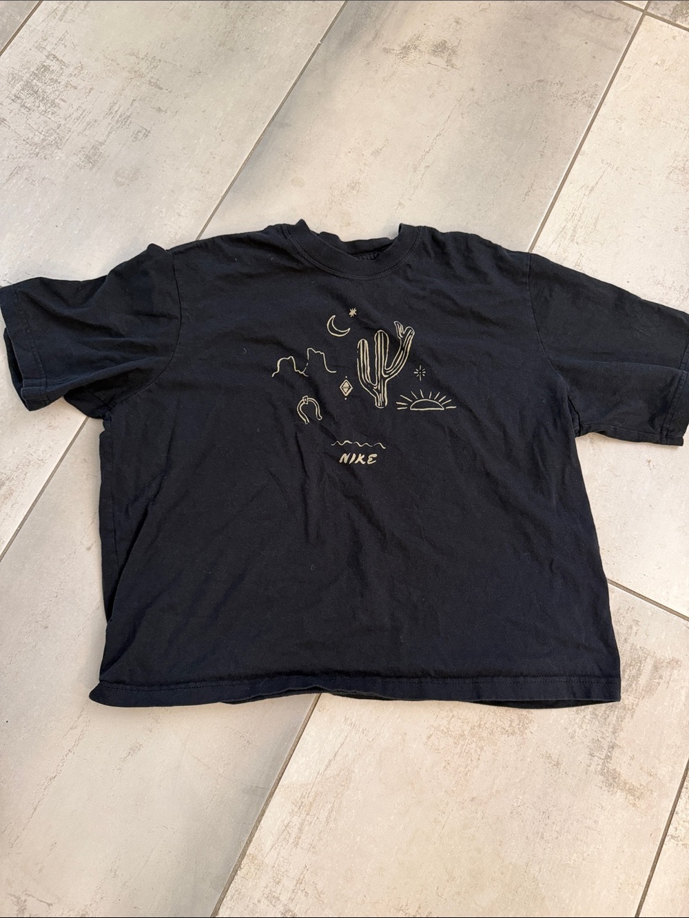 Nike Black Tee with Desert Cactus Graphic